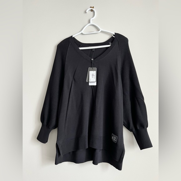 Black knit Armani Exchange pullover - Picture 1 of 6